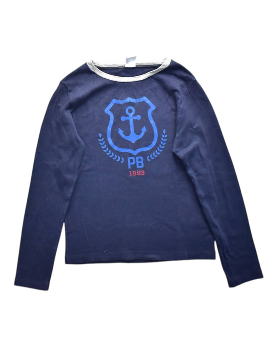 A Navy Long Sleeve T Shirts from Petit Bateau in size 10Y for neutral. (Front View)