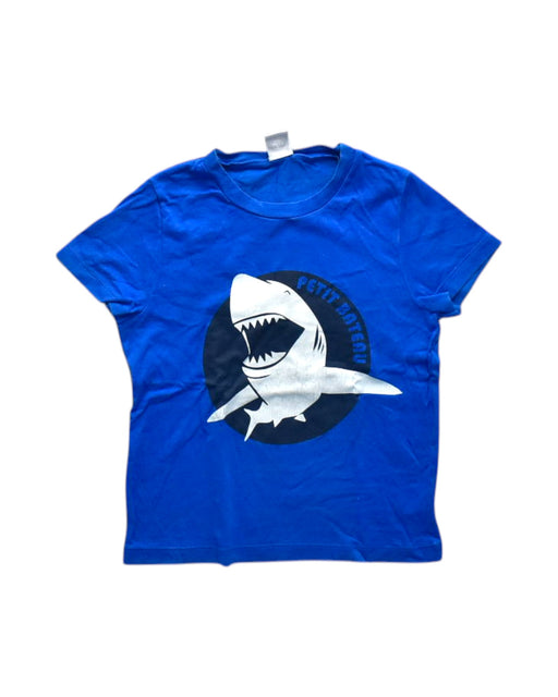A Blue Short Sleeve T Shirts from Petit Bateau in size 6T for boy. (Front View)