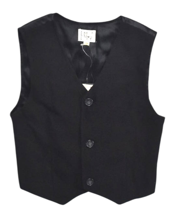 A Black Suit Vests from Kingkow in size 8Y for boy. (Front View)