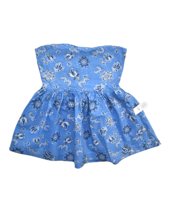 A Blue Sleeveless Dresses from Petit Bateau in size 6-12M for girl. (Back View)