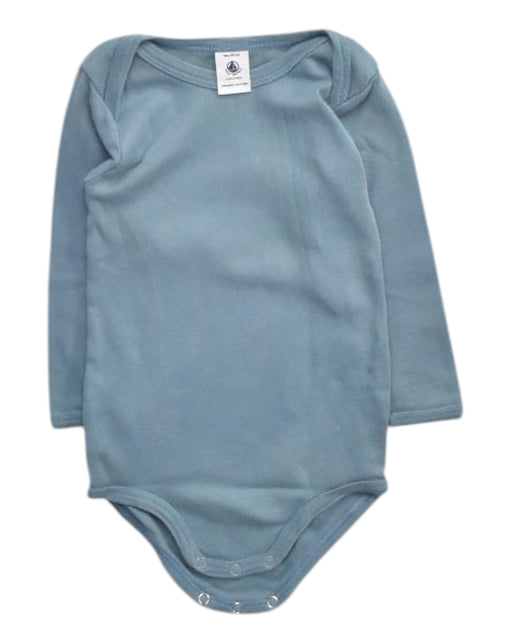 A Blue Long Sleeve Bodysuits from Petit Bateau in size 12-18M for neutral. (Front View)