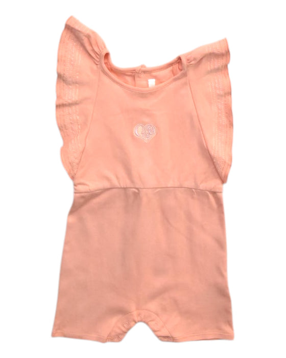 A Peach Sleeveless Rompers from Chloe in size 6-12M for girl. (Front View)