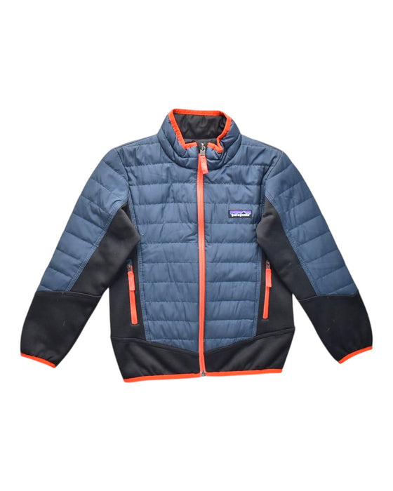 A Blue Puffer/Quilted Jackets from Patagonia in size 6T for neutral. (Front View)
