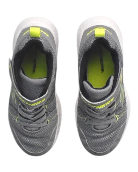 A Grey Sneakers from Skechers in size 11Y for boy. (Back View)