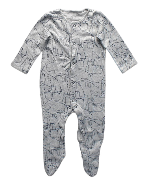 A Grey Onesies from Mothercare in size 6-12M for neutral. (Front View)