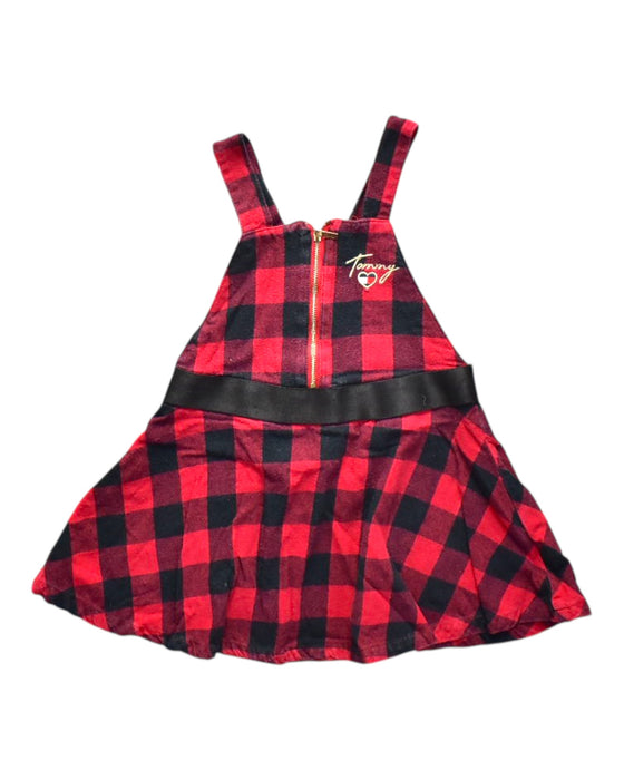 A Red Overall Dresses from Tommy Hilfiger in size 4T for girl. (Front View)