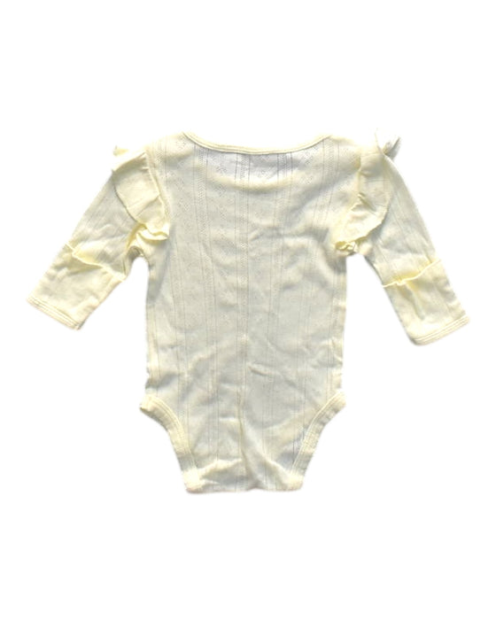 A Yellow Long Sleeve Bodysuits from Le Petit Society in size 3-6M for girl. (Back View)