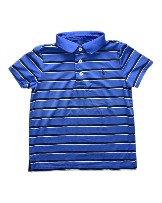 A Blue Short Sleeve Polos from Polo Ralph Lauren in size 5T for boy. (Front View)