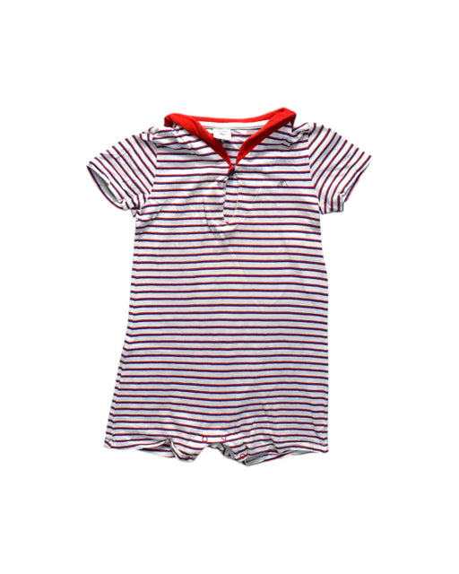 A Red Short Sleeve Rompers from Petit Bateau in size 3T for neutral. (Front View)