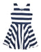 A Navy Sleeveless Dresses from Polo Ralph Lauren in size 12Y for girl. (Back View)