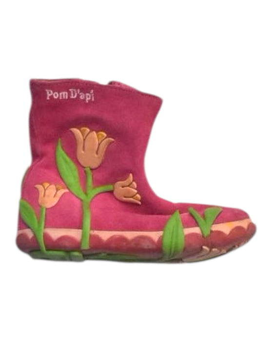 A Pink Booties from Pom d’Api in size 3T for girl. (Front View)