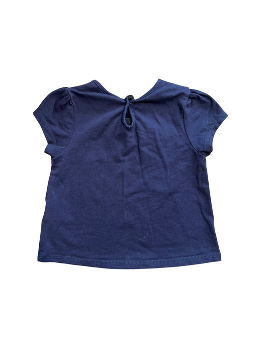 A Navy Short Sleeve T Shirts from PONEY in size 6-12M for girl. (Back View)