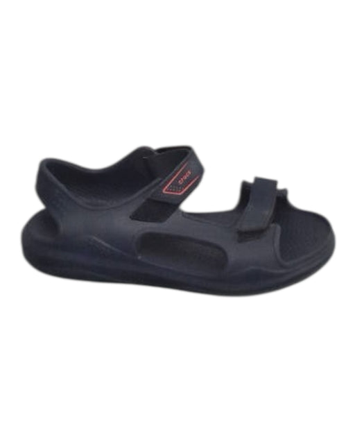 A Black Sandals from Crocs in size 6T for boy. (Front View)