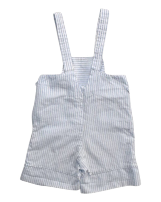 A Blue Overall Shorts from Tartine et Chocolat in size 3-6M for boy. (Back View)