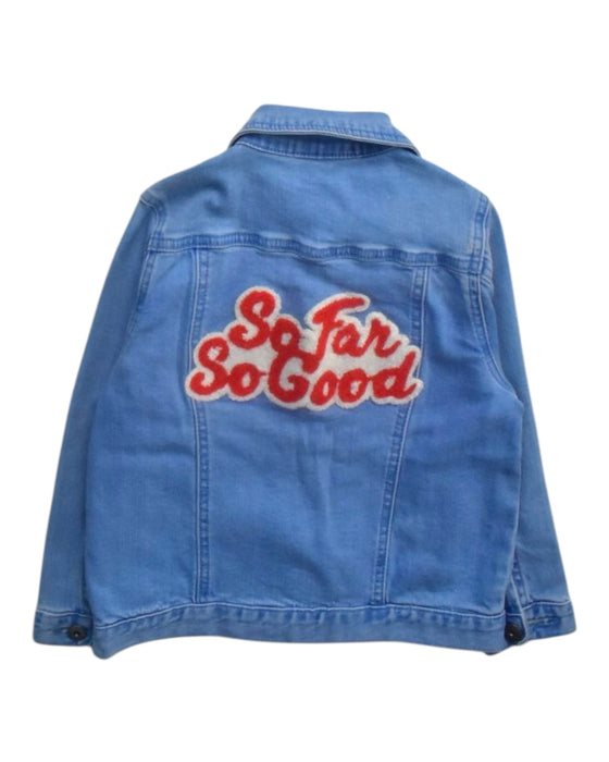 A Blue Lightweight Jackets from Seed in size 4T for girl. (Back View)
