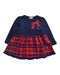 A Navy Long Sleeve Dresses from Miki House in size 2T for girl. (Front View)