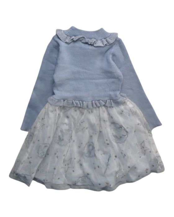 A Blue Sweater Dresses from Anna Sui in size 2T for girl. (Back View)