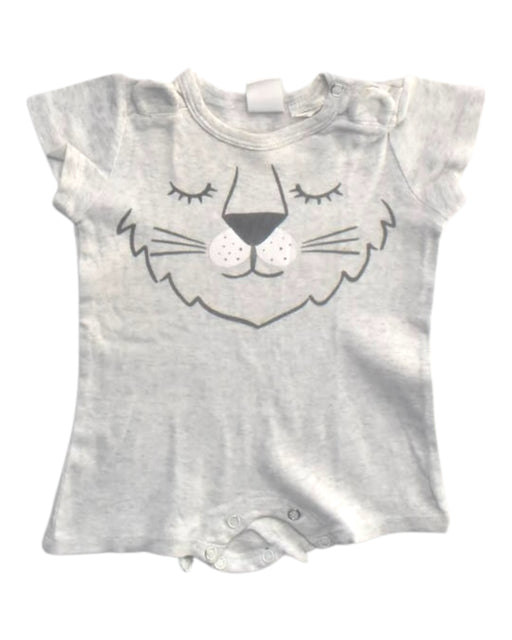 A Grey Short Sleeve Bodysuits from Seed in size 0-3M for boy. (Front View)