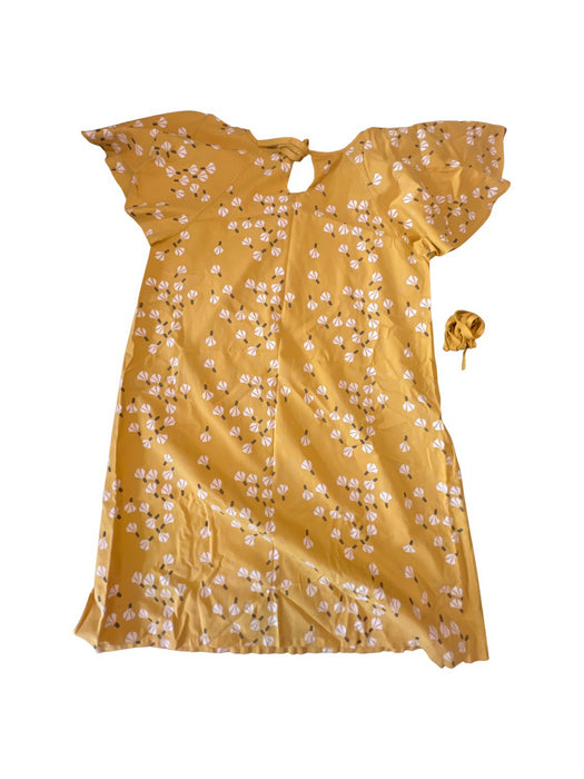 A Yellow Short Sleeve Dresses from Le Petit Society in size L for maternity. (Back View)