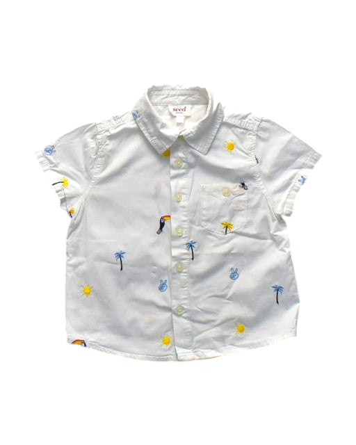 A White Short Sleeve Shirts from Seed in size 2T for neutral. (Front View)