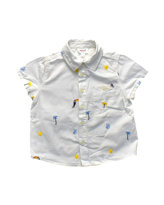A White Short Sleeve Shirts from Seed in size 2T for neutral. (Front View)