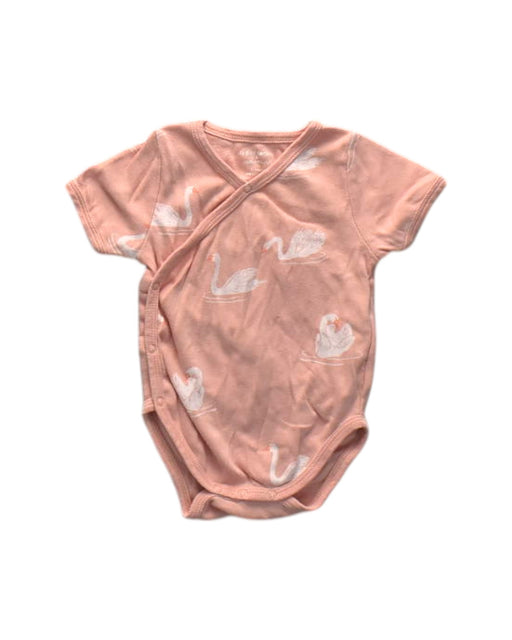 A Peach Short Sleeve Bodysuits from Le Petit Society X Motherswork in size 0-3M for neutral. (Front View)