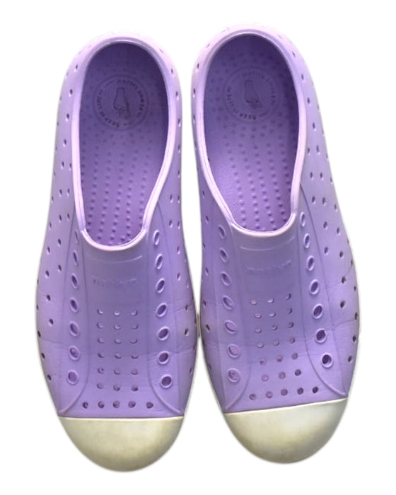 A Purple Sneakers from Native Shoes in size 10Y for girl. (Back View)