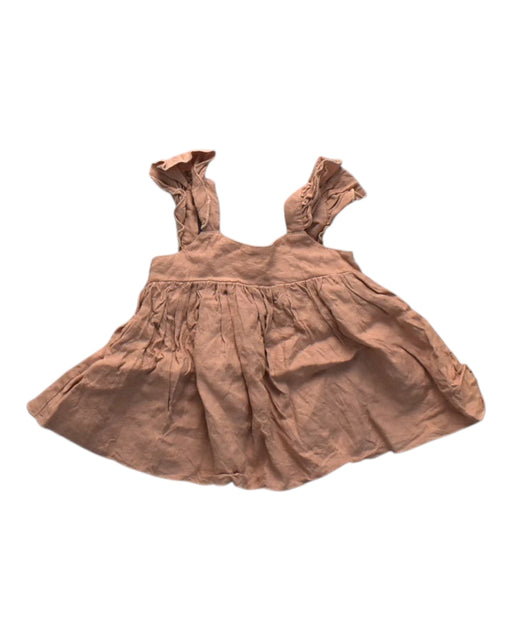 A Peach Sleeveless Dresses from Dannie and Lilou in size 6-12M for girl. (Front View)