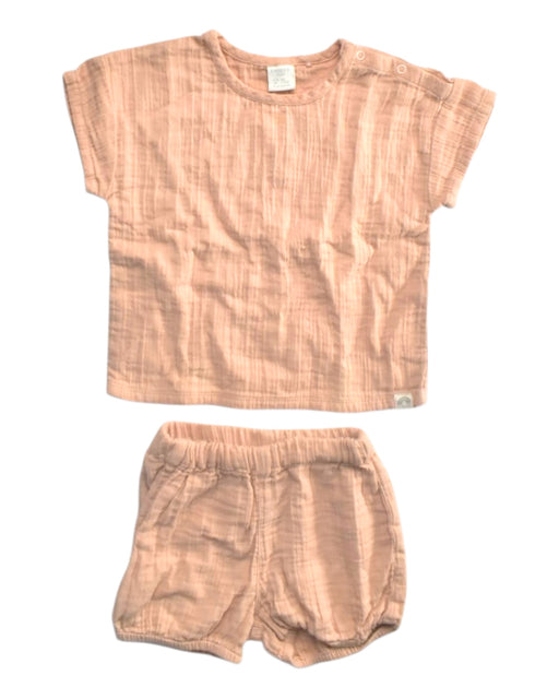 A Peach Shorts Sets from Lindex in size 6-12M for girl. (Front View)