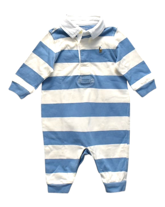 A Beige Long Sleeve Jumpsuits from Polo Ralph Lauren in size 0-3M for boy. (Front View)
