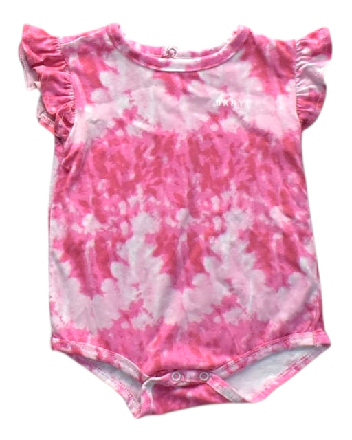 A Pink Short Sleeve Bodysuits from DKNY in size 18-24M for girl. (Front View)
