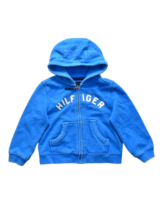 A Blue Zippered Sweatshirts from Tommy Hilfiger in size 3T for neutral. (Front View)