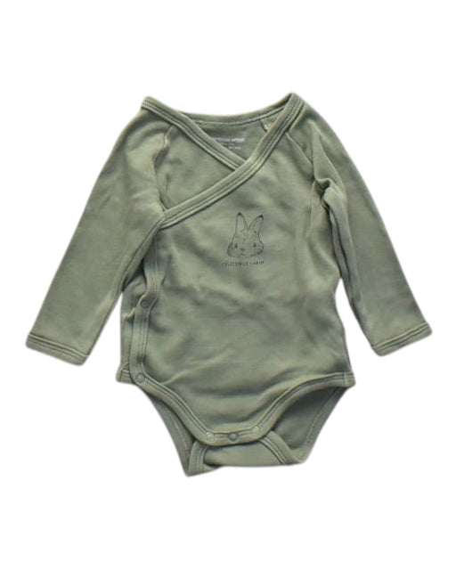 A Green Long Sleeve Bodysuits from Vertbaudet in size 0-3M for neutral. (Front View)