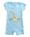A Blue Short Sleeve Rompers from Jojo Maman Bébé in size 12-18M for girl. (Front View)