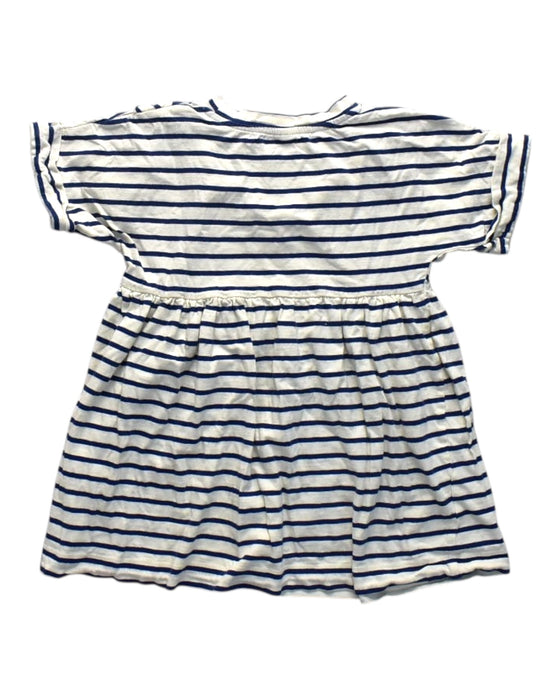 A Navy Short Sleeve Dresses from Petit Bateau in size 5T for girl. (Back View)