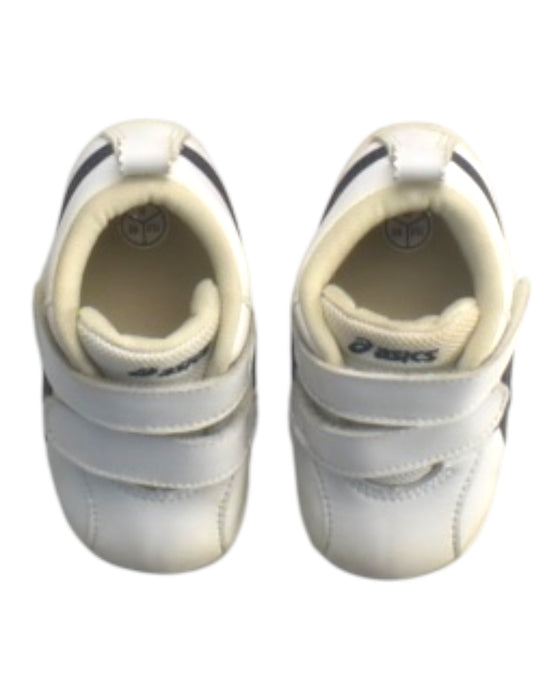A White Sneakers from ASICS in size 12-18M for boy. (Back View)