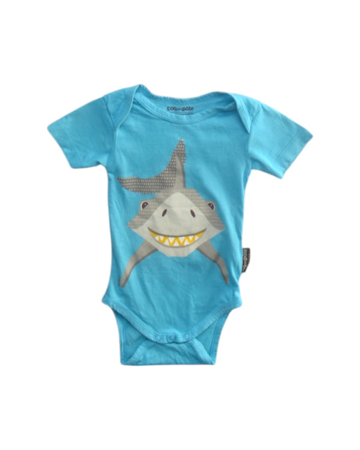 A Blue Short Sleeve Bodysuits from Coq en Pâte in size 3-6M for boy. (Front View)