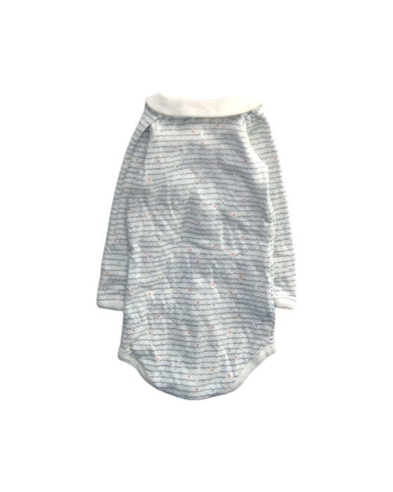 A Blue Long Sleeve Bodysuits from Petit Bateau in size 6-12M for girl. (Back View)