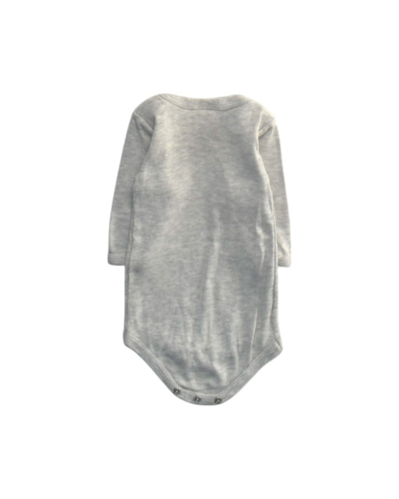 A Grey Long Sleeve Bodysuits from Petit Bateau in size 0-3M for boy. (Back View)