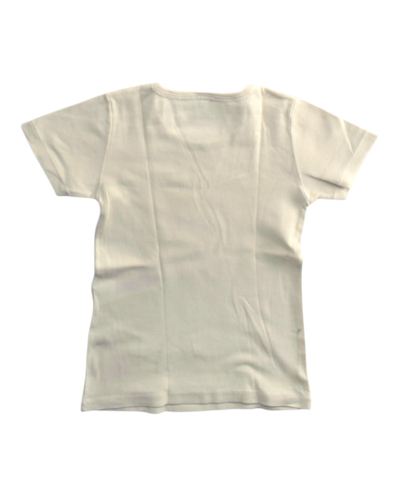 A Ivory Short Sleeve T Shirts from Petit Bateau in size 8Y for girl. (Back View)