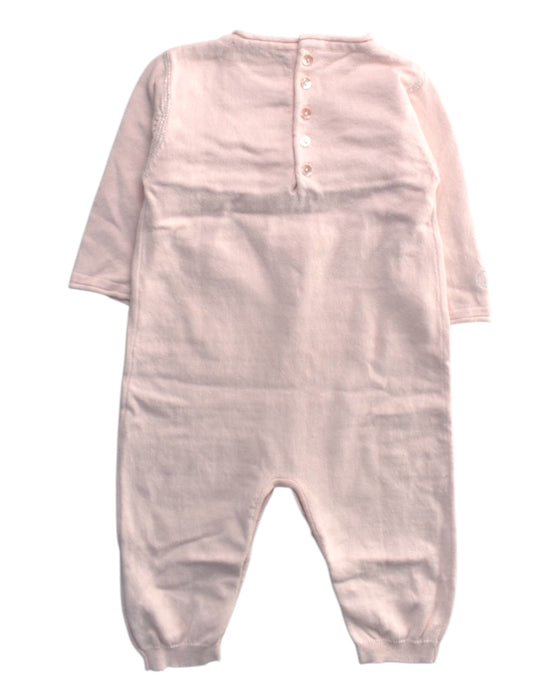 A Pink Long Sleeve Rompers from Chateau de Sable in size 3-6M for girl. (Back View)