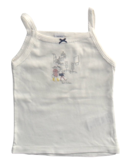 A White Sleeveless Tops from Petit Bateau in size 3T for girl. (Front View)