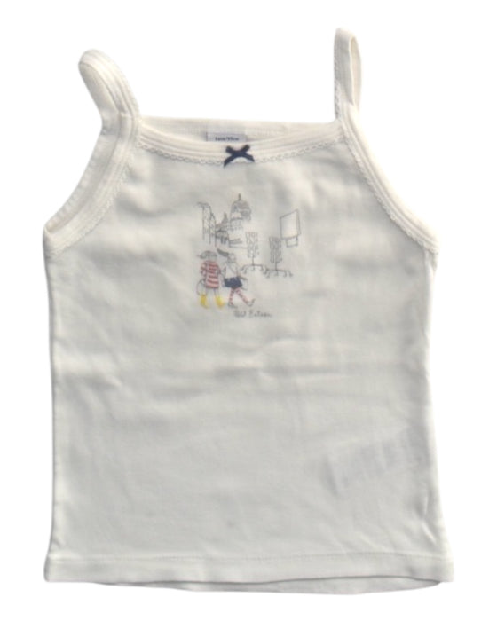 A White Sleeveless Tops from Petit Bateau in size 3T for girl. (Front View)