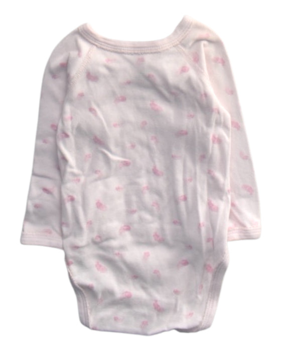 A Pink Long Sleeve Bodysuits from Petit Bateau in size 3-6M for girl. (Back View)