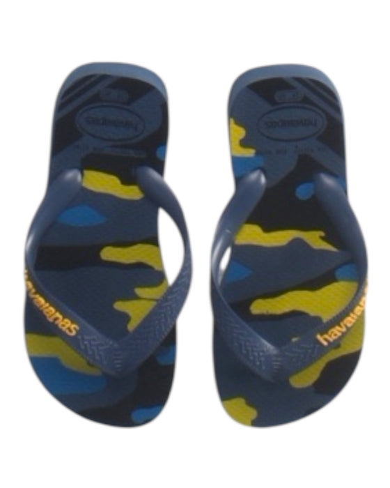A Blue Flip Flops from Havaianas in size 6T for boy. (Back View)