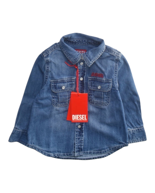 A Blue Long Sleeve Shirts from Diesel in size 12-18M for boy. (Front View)
