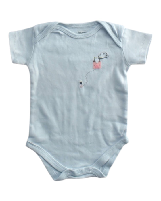A Blue Short Sleeve Bodysuits from Mamas & Papas in size 3-6M for girl. (Front View)