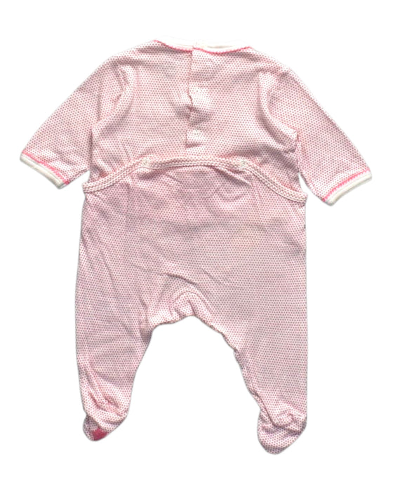 A Pink Onesies from Petit Bateau in size 0-3M for girl. (Back View)