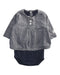 A Navy Long Sleeve Bodysuits from Petit Bateau in size 0-3M for girl. (Front View)