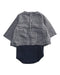 A Navy Long Sleeve Bodysuits from Petit Bateau in size 0-3M for girl. (Back View)